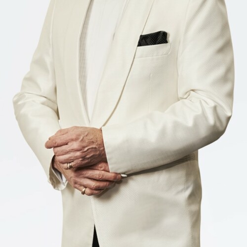 Trevor West White Shantung Tuxedo /Dinner Jacket